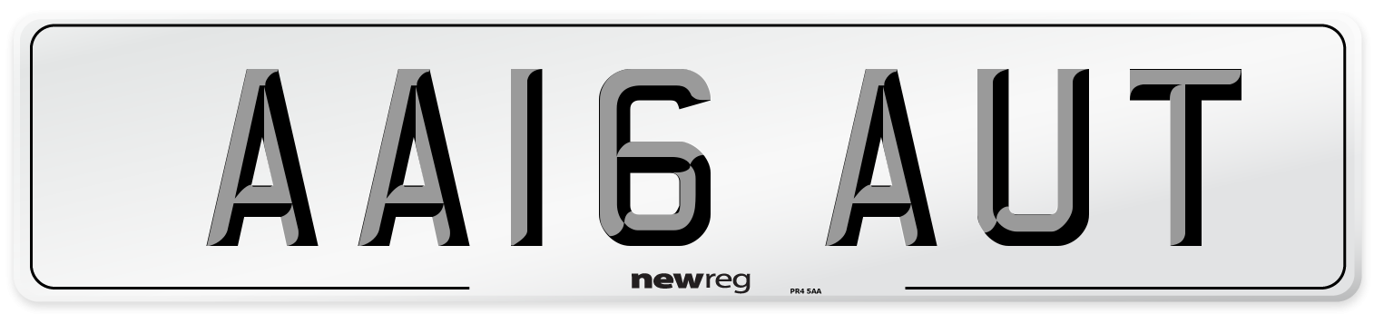 AA16 AUT Number Plate from New Reg